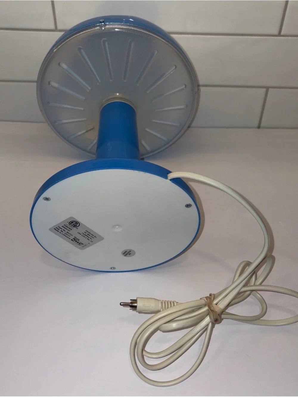 IKEA Blue and White Retro Mushroom Table Lamp